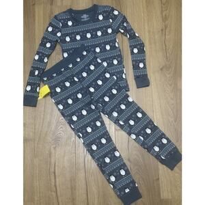MeUndies Pajama Set Thermal Girls Unisex Penguins Size 8 Pants Long Sleeve NEW